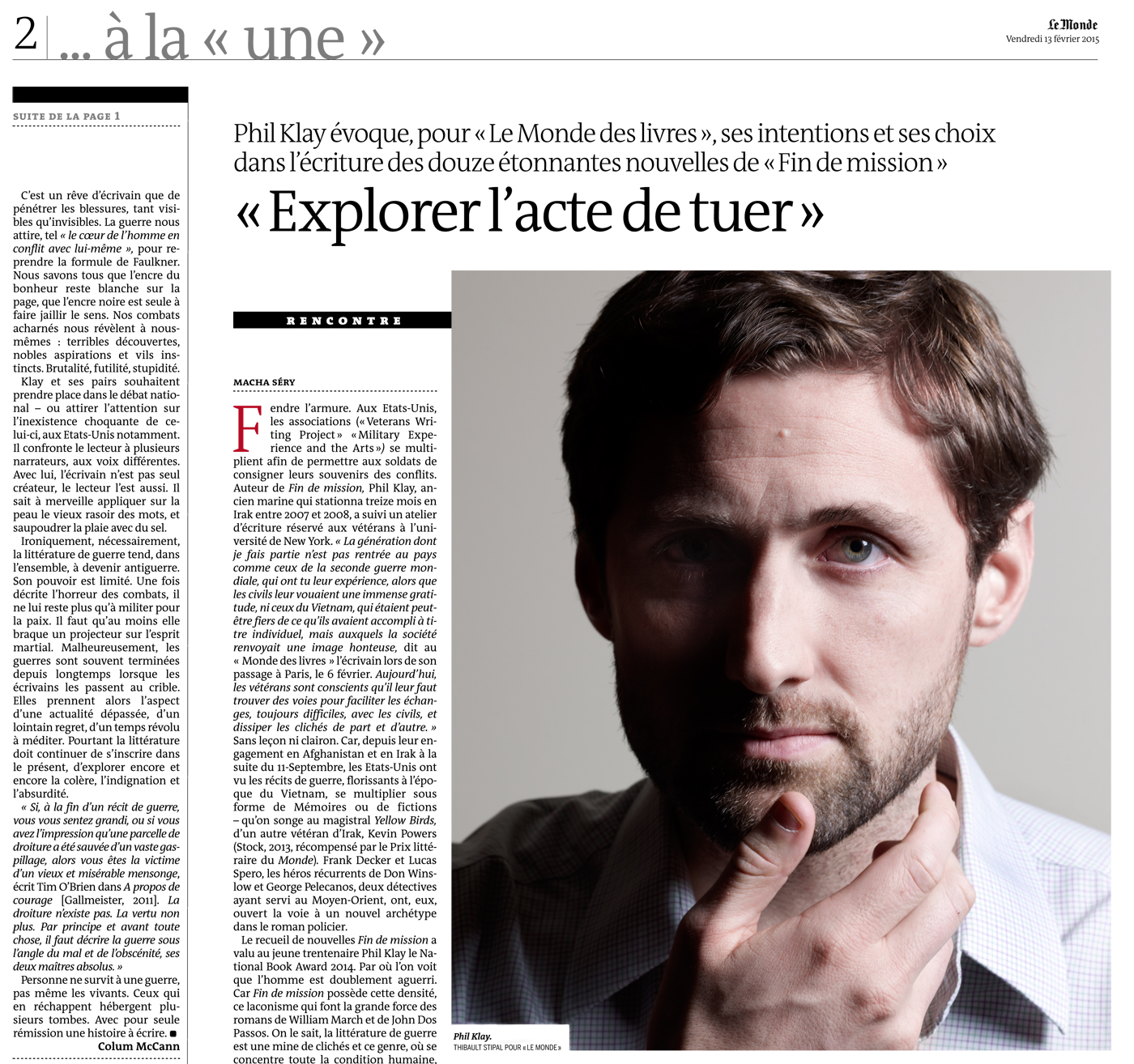 Thibault Stipal - Photographe - Phil Klay pour Le Monde - 1