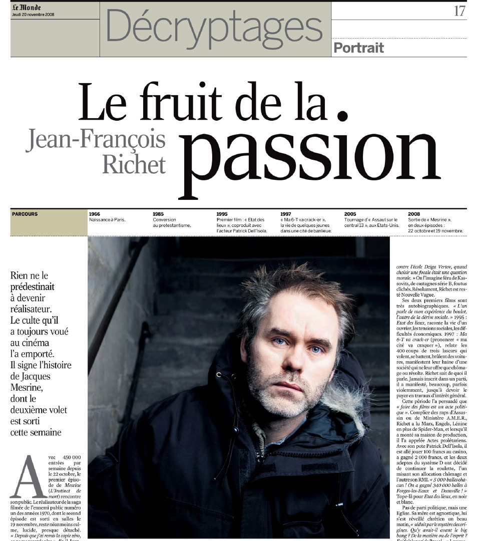 Thibault Stipal - Photographer - Jean-François Richet / Le Monde - 1