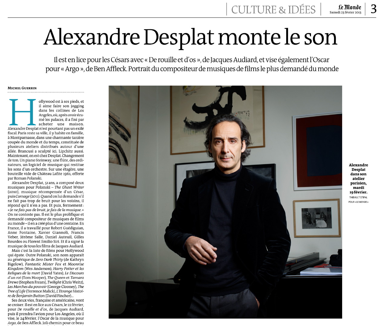 Thibault Stipal - Photographe - Alexandre Desplat / Le Monde - 1